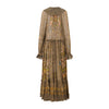 INTO THE EAST 25 Autumn/Winter Lotus Collar Silk Print Ribbon Dress ITE-E1DGAW016GR21DS-LV Green